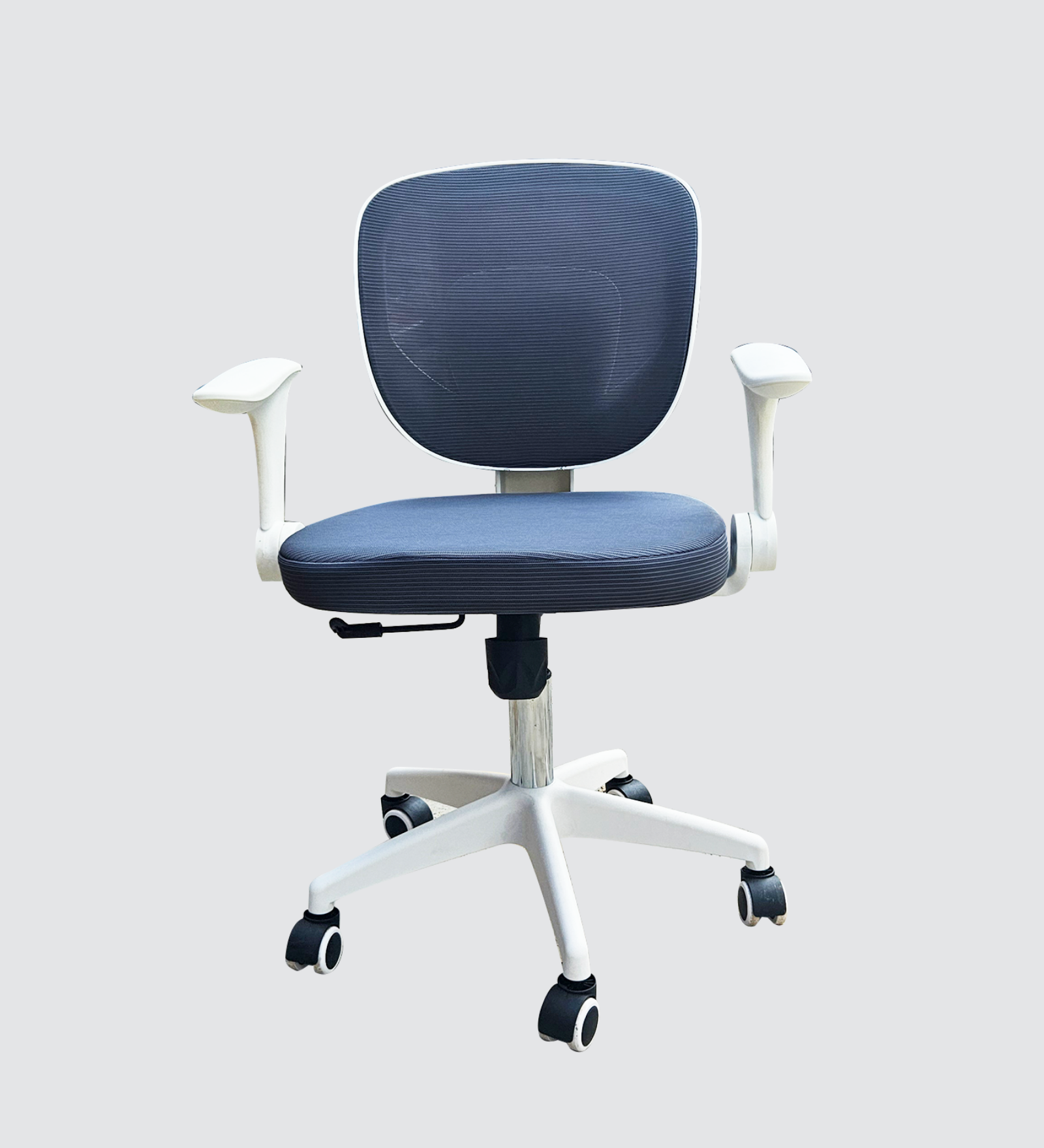 MEDALLION Medium Back Office Chair in White and Grey with 0 to 90 Degree Adjustable Handles