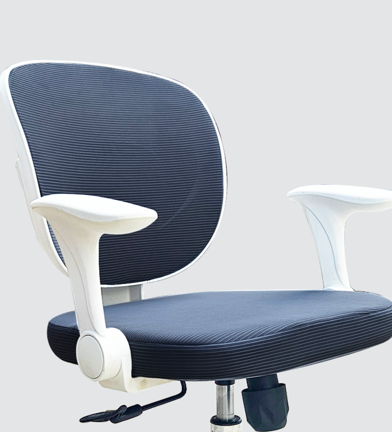 MEDALLION Medium Back Office Chair in White and Grey with 0 to 90 Degree Adjustable Handles